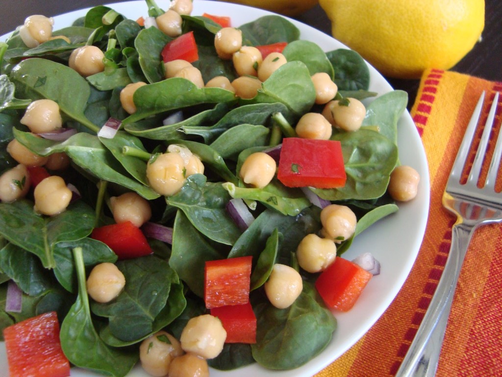 chickpea and spinach salad