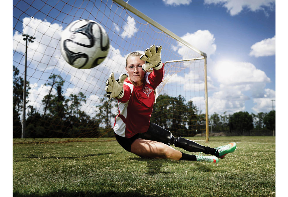 adaptive sports athlete and soccer goalie bree 