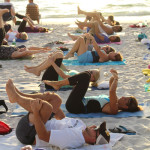 sunset yoga on the beach