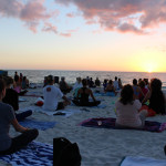 sunset yoga on the beach